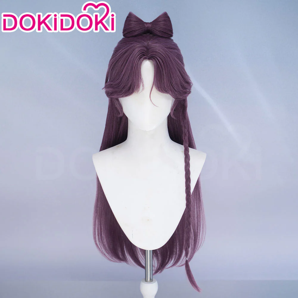 DokiDoki Game Path to Nowhere Cosplay Yingying Wig Long Straight Purple Hair Detachable Bow Ying Ying Hsu Fu Chi Collaboration