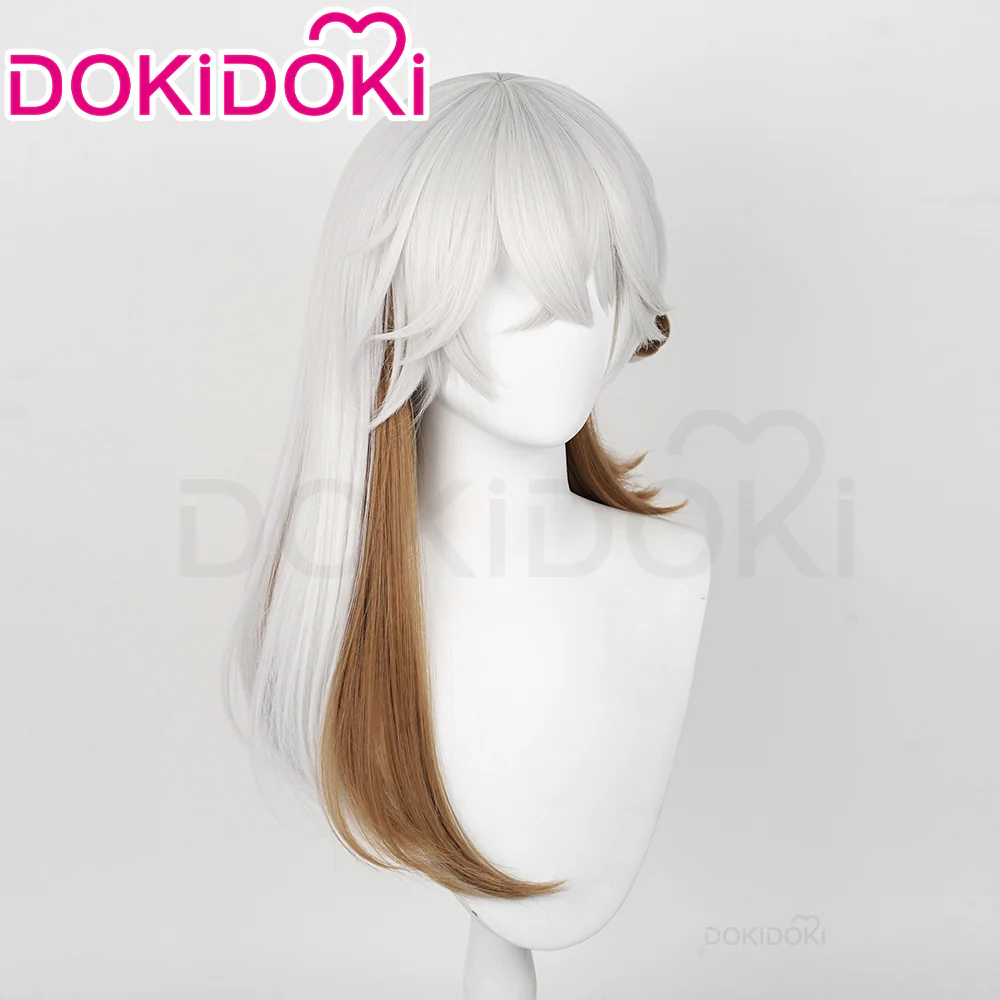 DokiDoki Game Reverse:1999 Cosplay Medicine Pocket Wig Long Straight Silver Brown Hair - Image 2