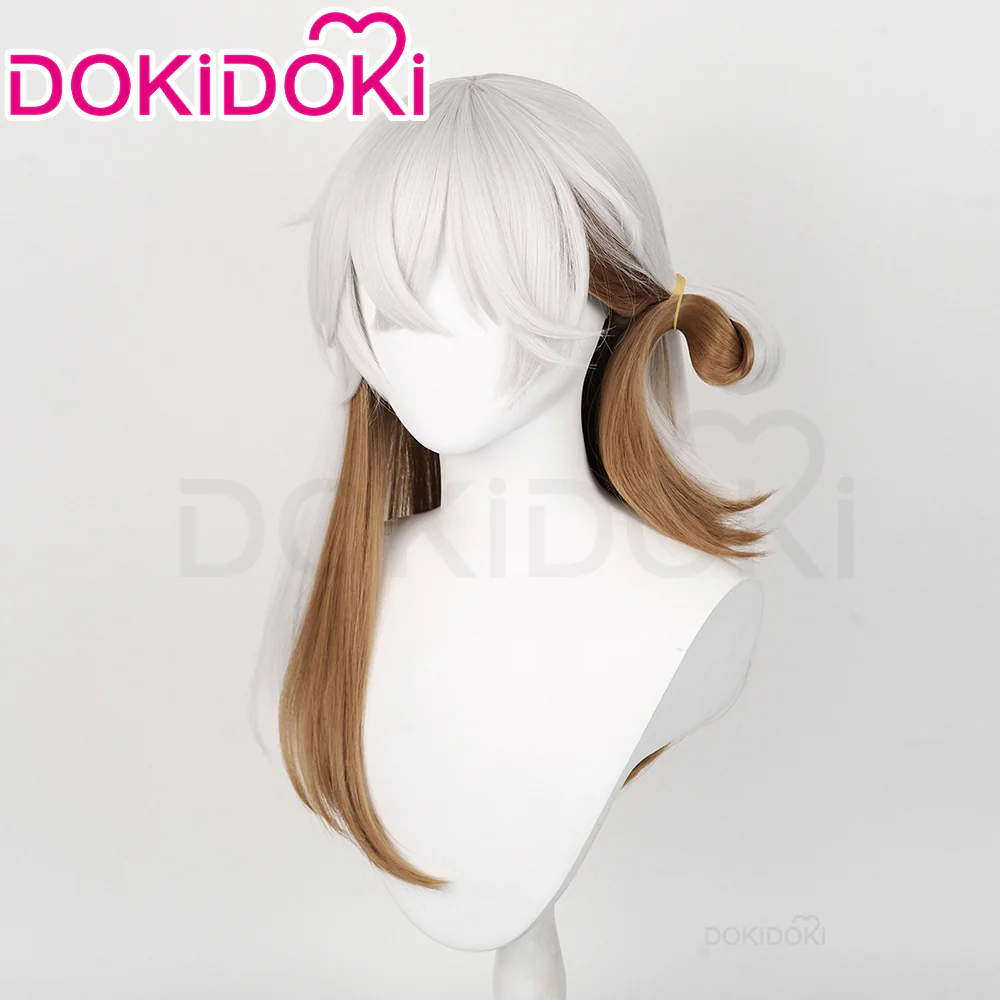 DokiDoki Game Reverse:1999 Cosplay Medicine Pocket Wig Long Straight Silver Brown Hair - Image 3