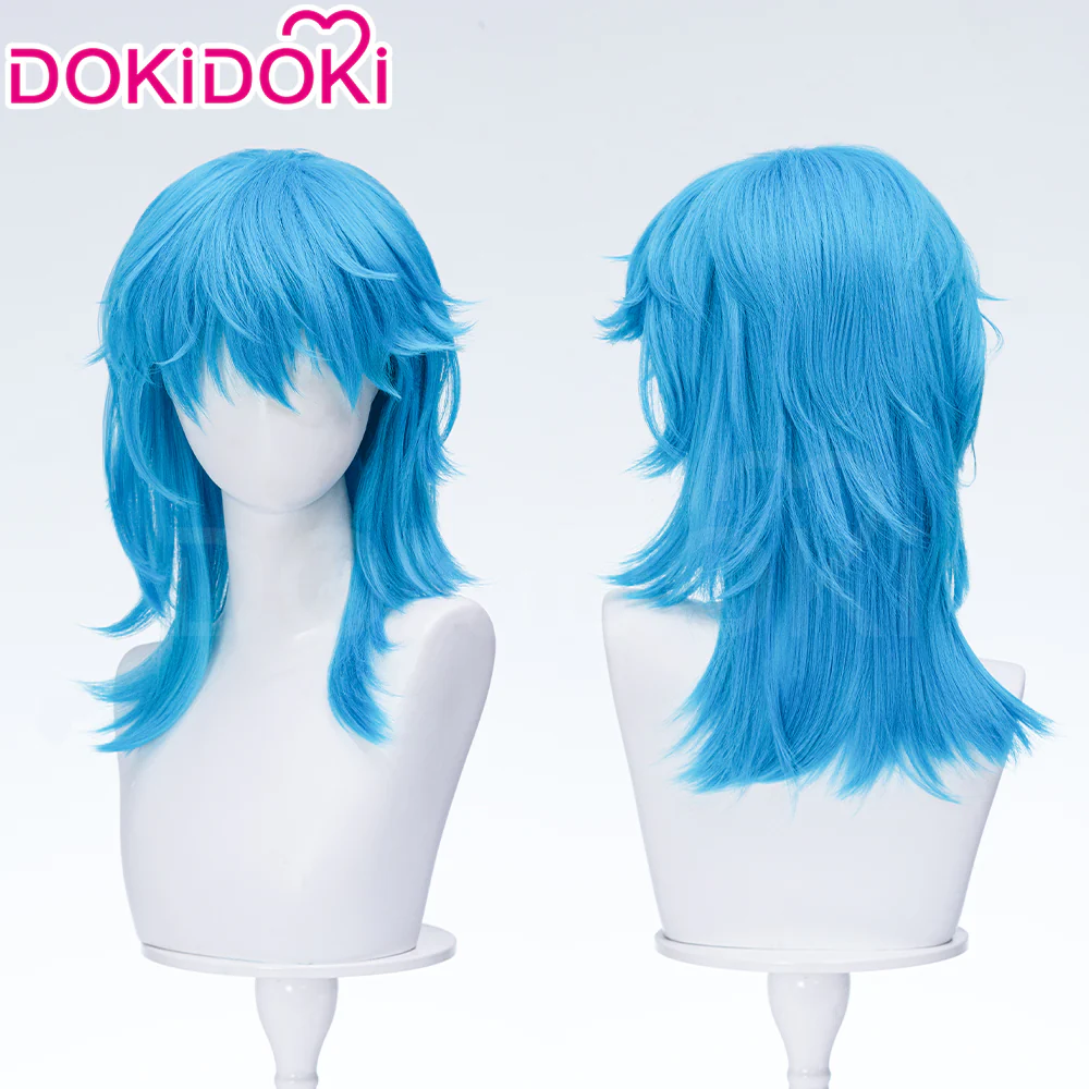 【Ready For Ship】DokiDoki Game Cosplay Wig Blue Double Ponytails - Image 7
