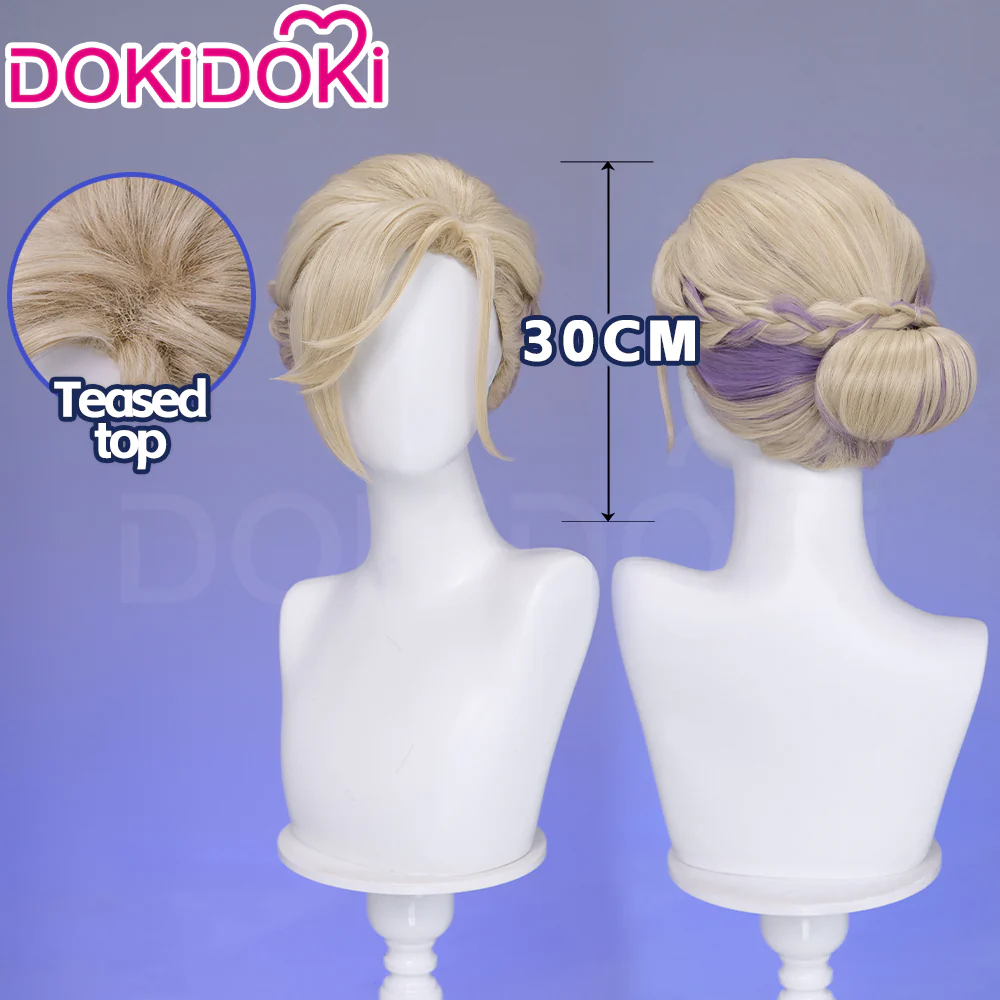 【Ready For Ship】DokiDoki Game Cosplay Wig Short Golden & Purple Hair Dorm - Image 13