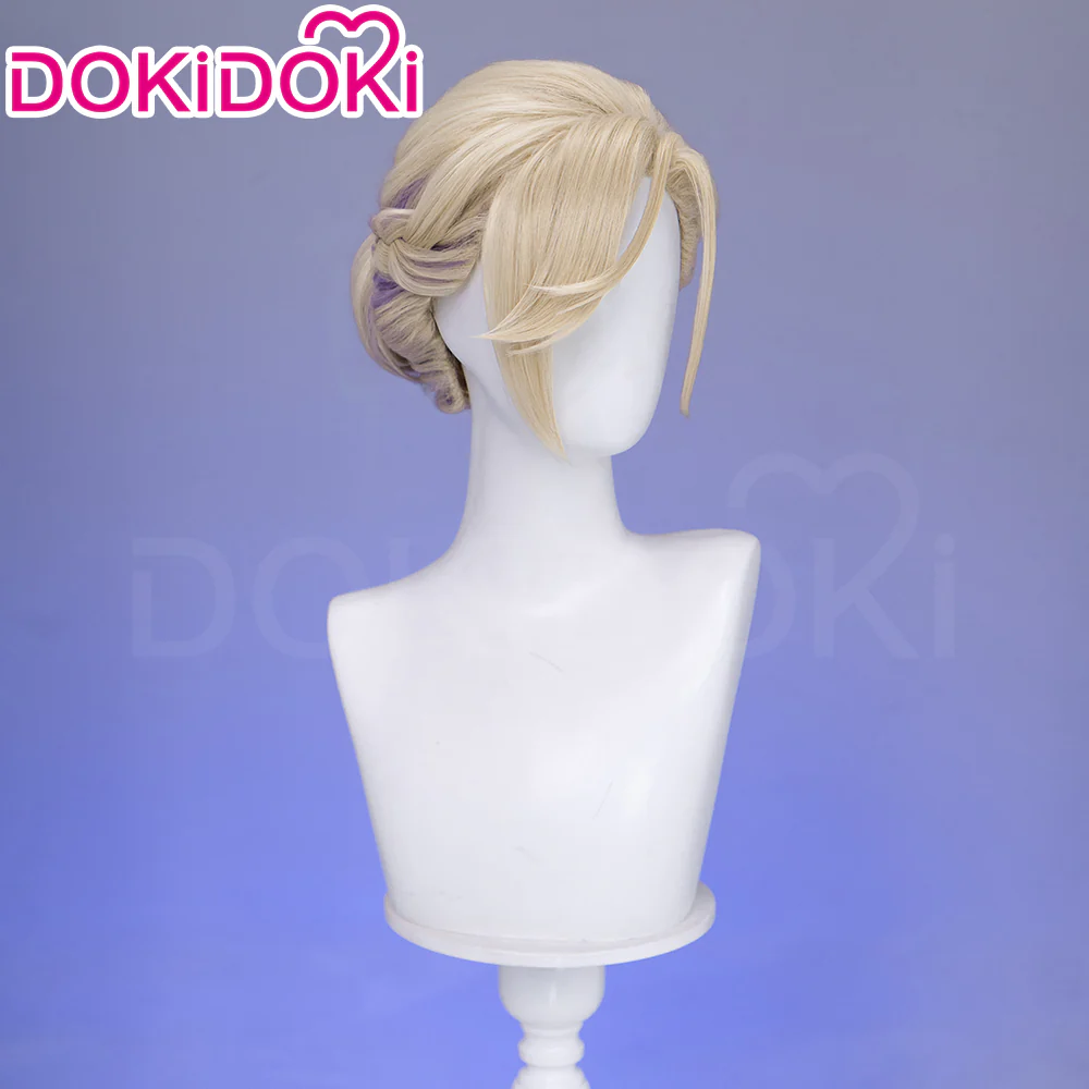 【Ready For Ship】DokiDoki Game Cosplay Wig Short Golden & Purple Hair Dorm - Image 14