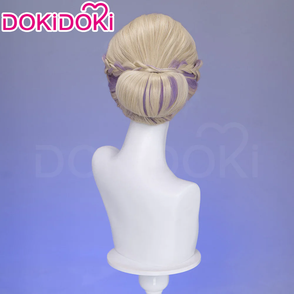 【Ready For Ship】DokiDoki Game Cosplay Wig Short Golden & Purple Hair Dorm - Image 15