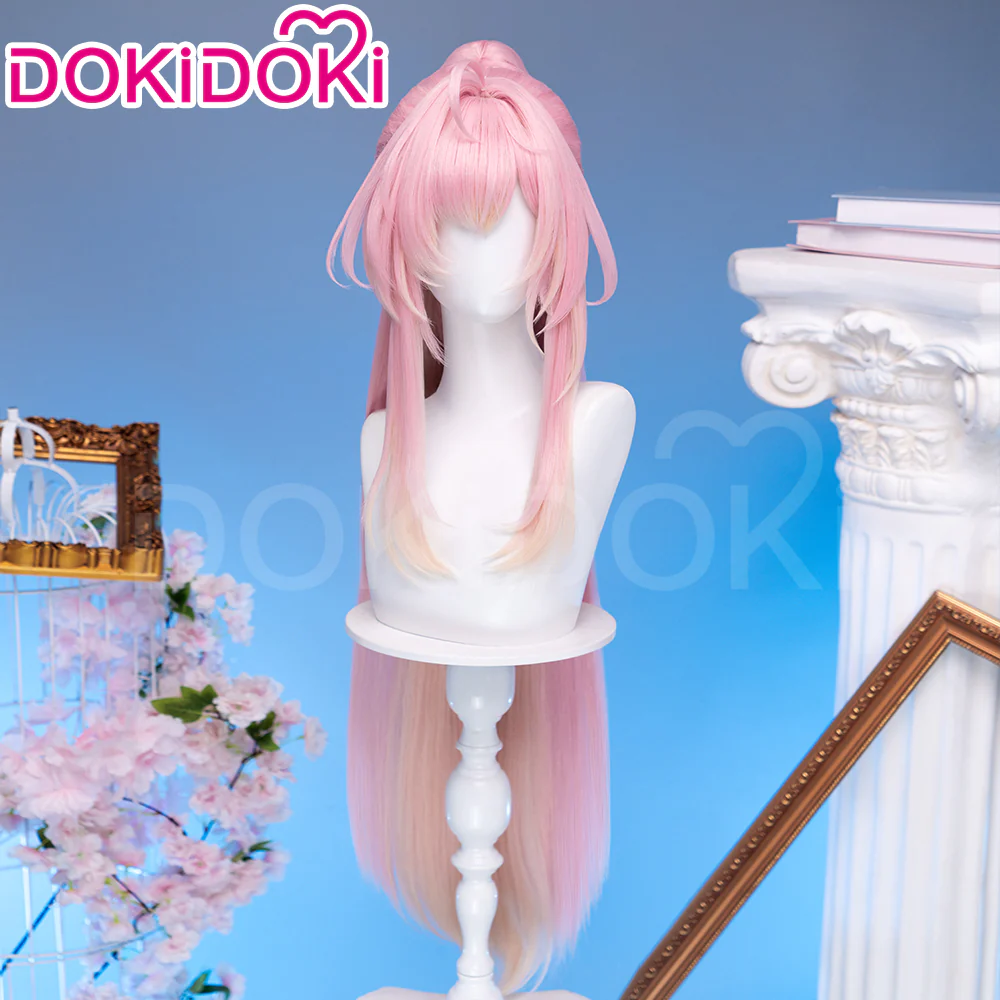 【Wig Ready For Ship】DokiDoki Game Wuthering Waves Cosplay Aemeath Wig / Headpiece Long Straight Pink Ponytail Gradient Dyeing Hair - Image 5