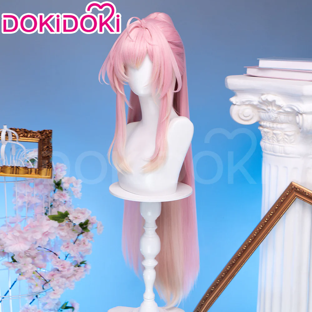 【Wig Ready For Ship】DokiDoki Game Wuthering Waves Cosplay Aemeath Wig / Headpiece Long Straight Pink Ponytail Gradient Dyeing Hair - Image 6