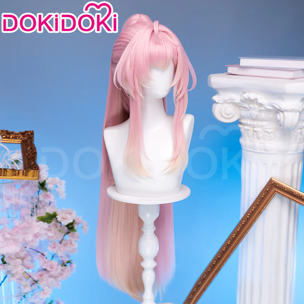 【Wig Ready For Ship】DokiDoki Game Wuthering Waves Cosplay Aemeath Wig / Headpiece Long Straight Pink Ponytail Gradient Dyeing Hair - Image 7