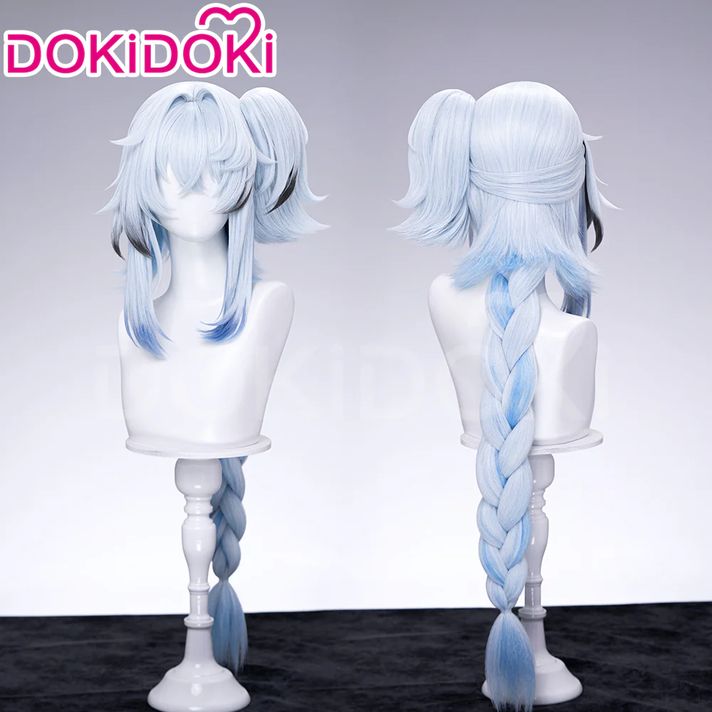 【Ready For Ship】DokiDoki Game Wuthering Waves Cosplay Buling Wig Long Curly Blue Gradient Hair Bu Ling