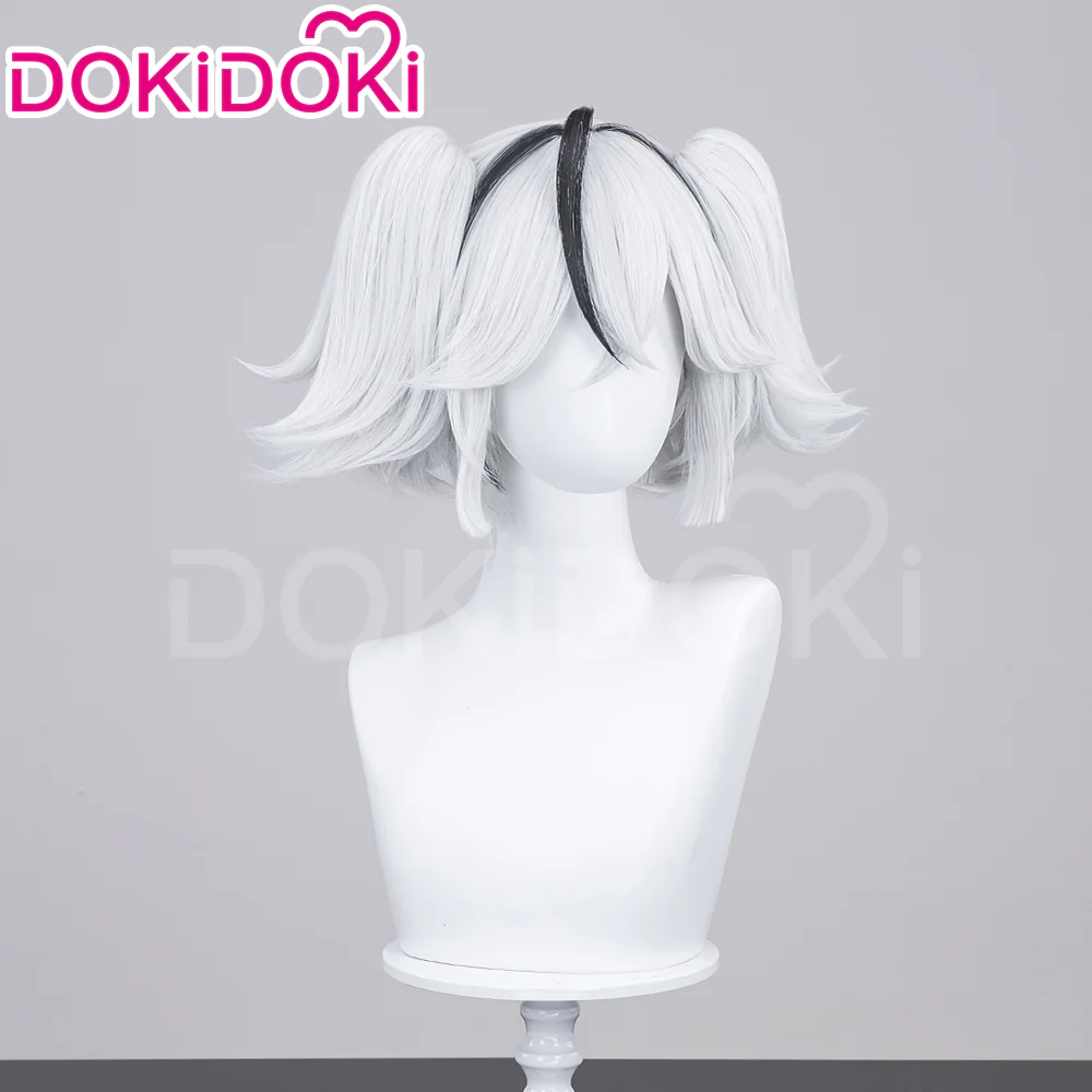 【Ready For Ship】DokiDoki Game Wuthering Waves Cosplay Camellya Wig / Ear Clips Short Straight White Black Hair - Image 3