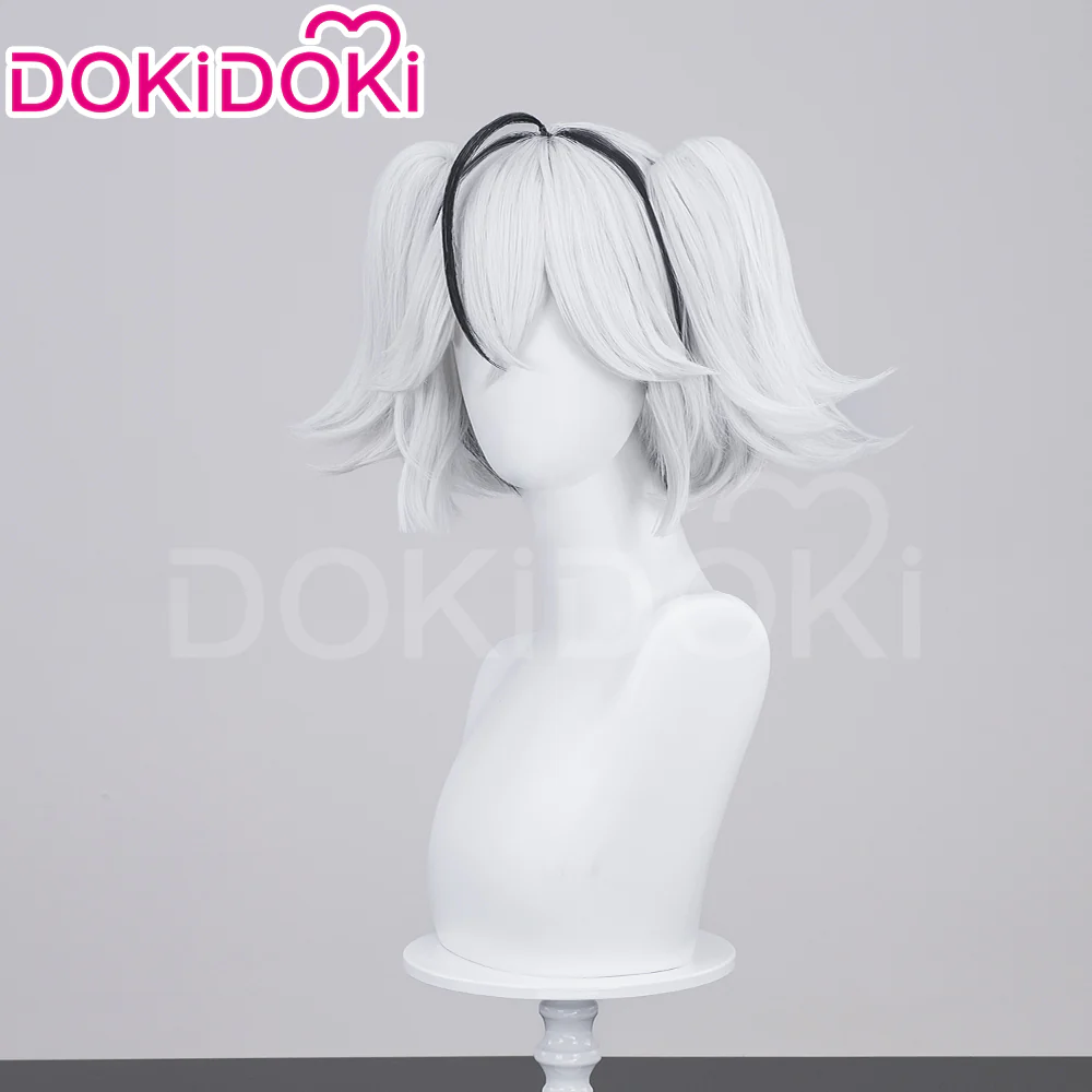 【Ready For Ship】DokiDoki Game Wuthering Waves Cosplay Camellya Wig / Ear Clips Short Straight White Black Hair - Image 4