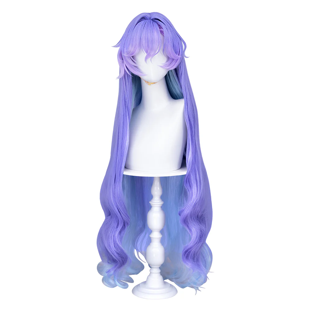【Ready For Ship】DokiDoki Game Wuthering Waves Cosplay Cantarella Wig Long Curly Purple Blue Gradient Hair - Image 5