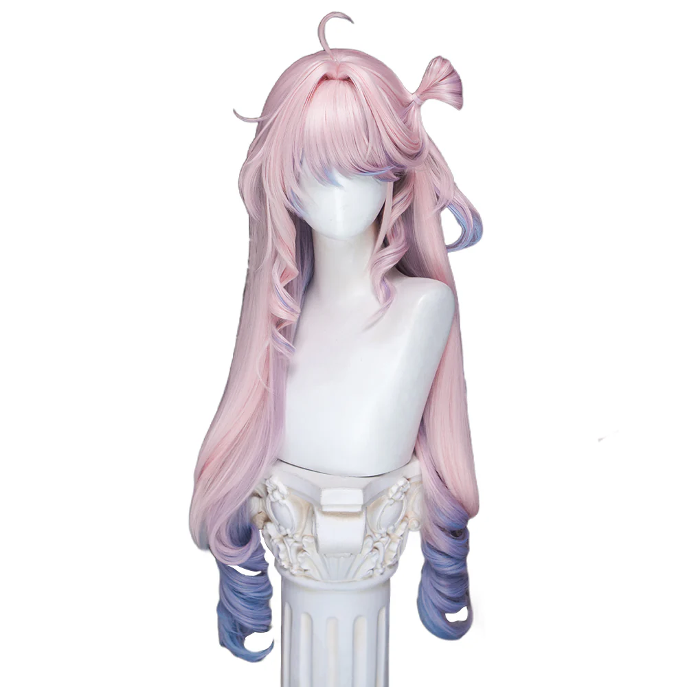 DokiDoki Game Wuthering Waves Cosplay Denia Wig Long Curly Pink Blue Inner Dyeing Hair - Image 9