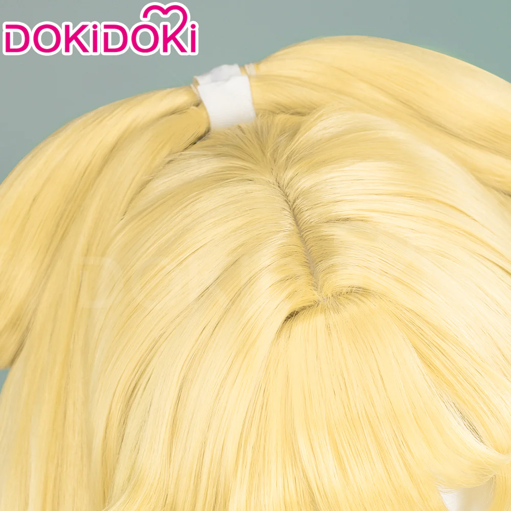 DokiDoki Game Wuthering Waves Cosplay Verina Wig Long Straight Yellow Green Hair - Image 6