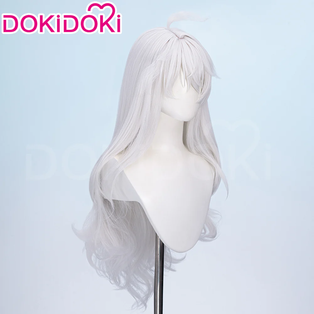 【Partially Ready For Ship】DokiDoki Game Wuthering Waves Cosplay Zani Cosplay Wig / Horns / Earrings Ear Clips Ear Accessories Long Curly Silver Hair - Image 10