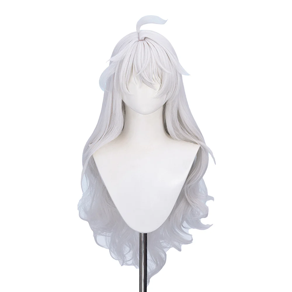 【Partially Ready For Ship】DokiDoki Game Wuthering Waves Cosplay Zani Cosplay Wig / Horns / Earrings Ear Clips Ear Accessories Long Curly Silver Hair - Image 11