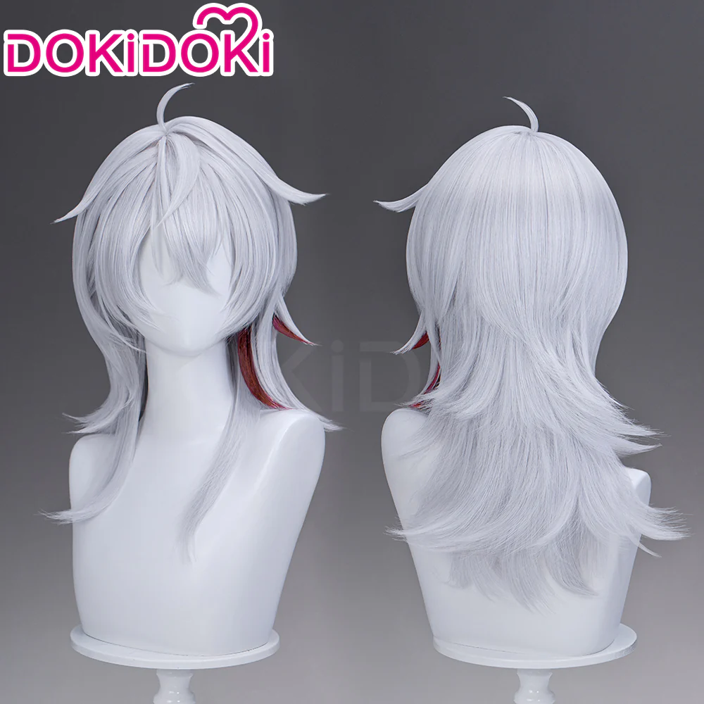 【Partially Ready For Ship】DokiDoki Game Wuthering Waves Cosplay Zani Cosplay Wig / Horns / Earrings Ear Clips Ear Accessories Long Curly Silver Hair - Image 3