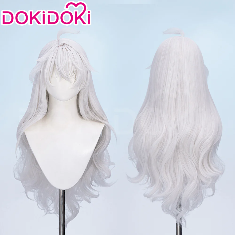 【Partially Ready For Ship】DokiDoki Game Wuthering Waves Cosplay Zani Cosplay Wig / Horns / Earrings Ear Clips Ear Accessories Long Curly Silver Hair - Image 8