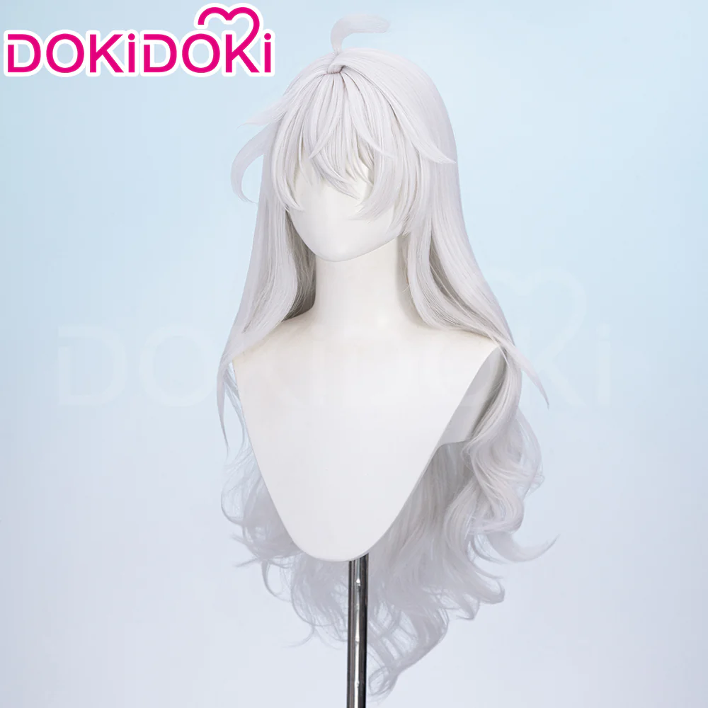 【Partially Ready For Ship】DokiDoki Game Wuthering Waves Cosplay Zani Cosplay Wig / Horns / Earrings Ear Clips Ear Accessories Long Curly Silver Hair - Image 9