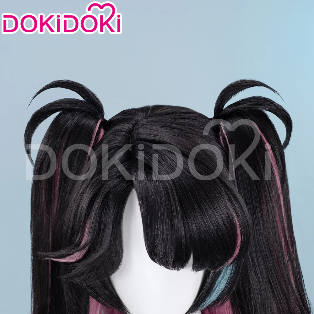 【Ready For Ship】DokiDoki Game Wuthering Waves Cosplay Zhe Zhi Wig Long Straight Black Pink Hair Zhezhi - Image 4