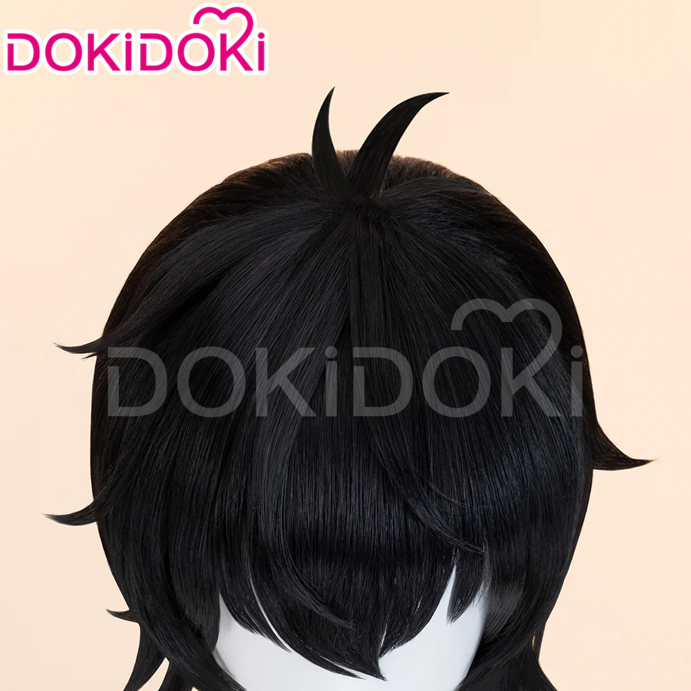 【Ready For Ship】DokiDoki Game Wuthering Waves Rover Male Wig Long Straight Black Hair - Image 4