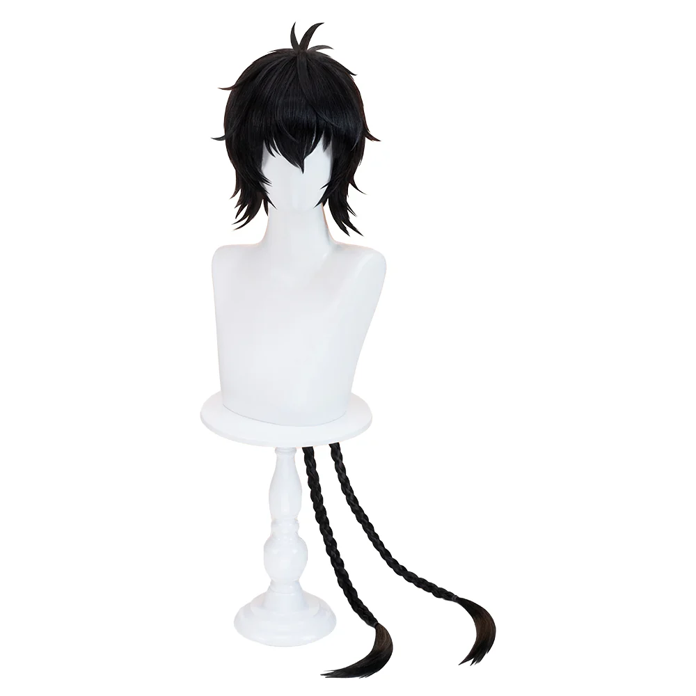 【Ready For Ship】DokiDoki Game Wuthering Waves Rover Male Wig Long Straight Black Hair - Image 5