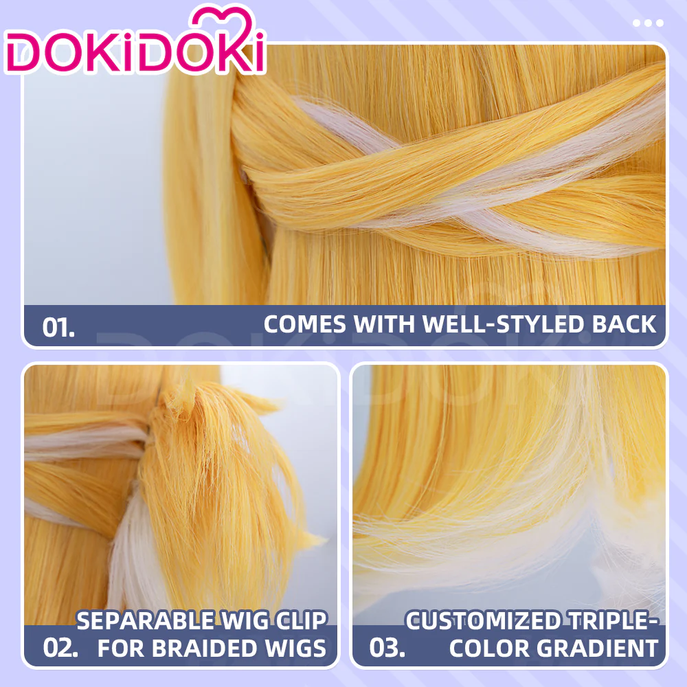 【Ready For Ship】DokiDoki Game Zenless Zone Zero Cosplay JuFufu Cosplay Wig / Tail / Ears Long Straight Yellow Hair Ju Fu Fu ZZZ - Image 5
