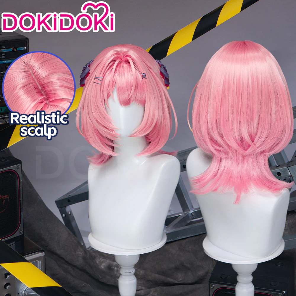 DokiDoki Game Zenless Zone Zero Cosplay Ramiel Wig Short Pink Hair Remielle Dan ZZZ