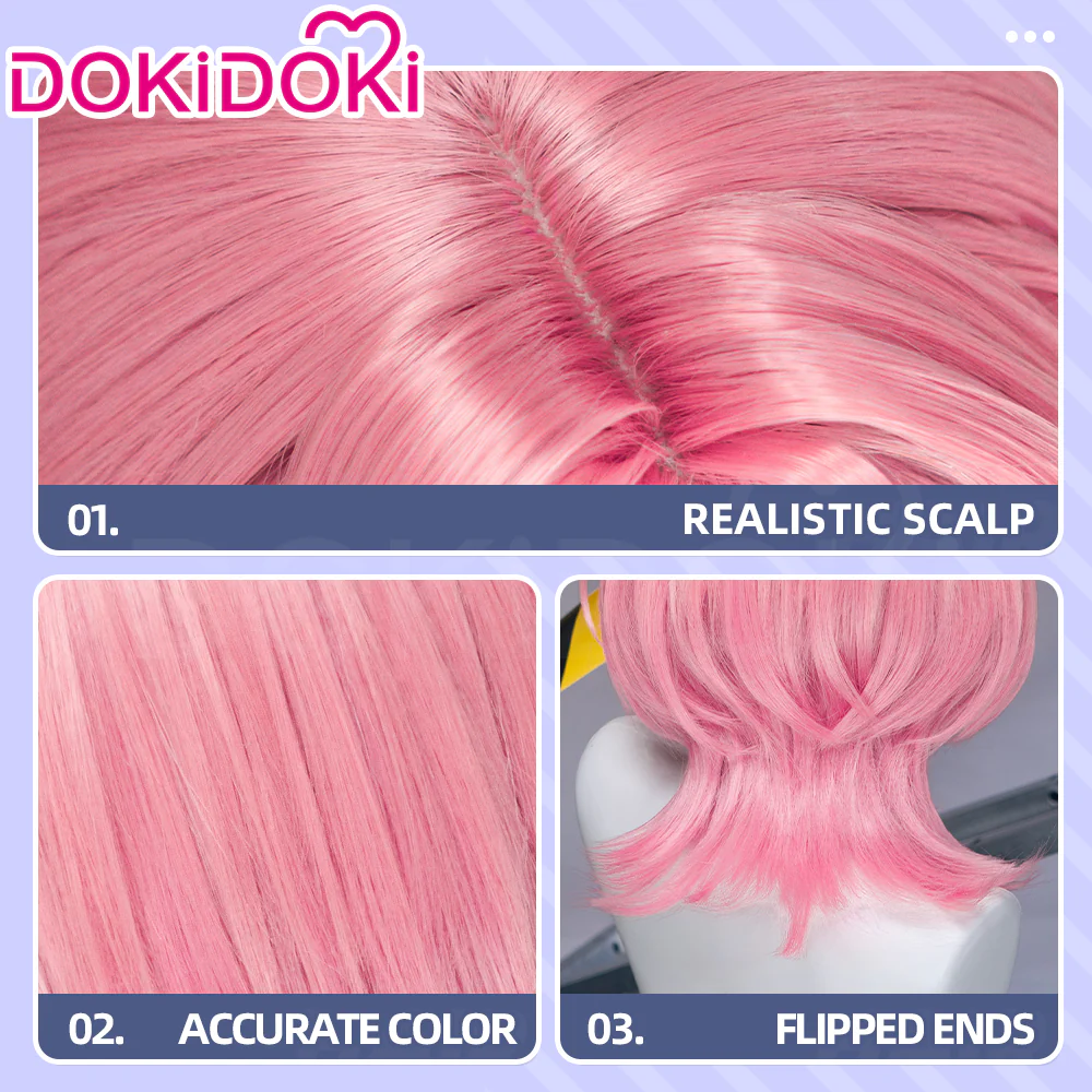 DokiDoki Game Zenless Zone Zero Cosplay Ramiel Wig Short Pink Hair Remielle Dan ZZZ - Image 5