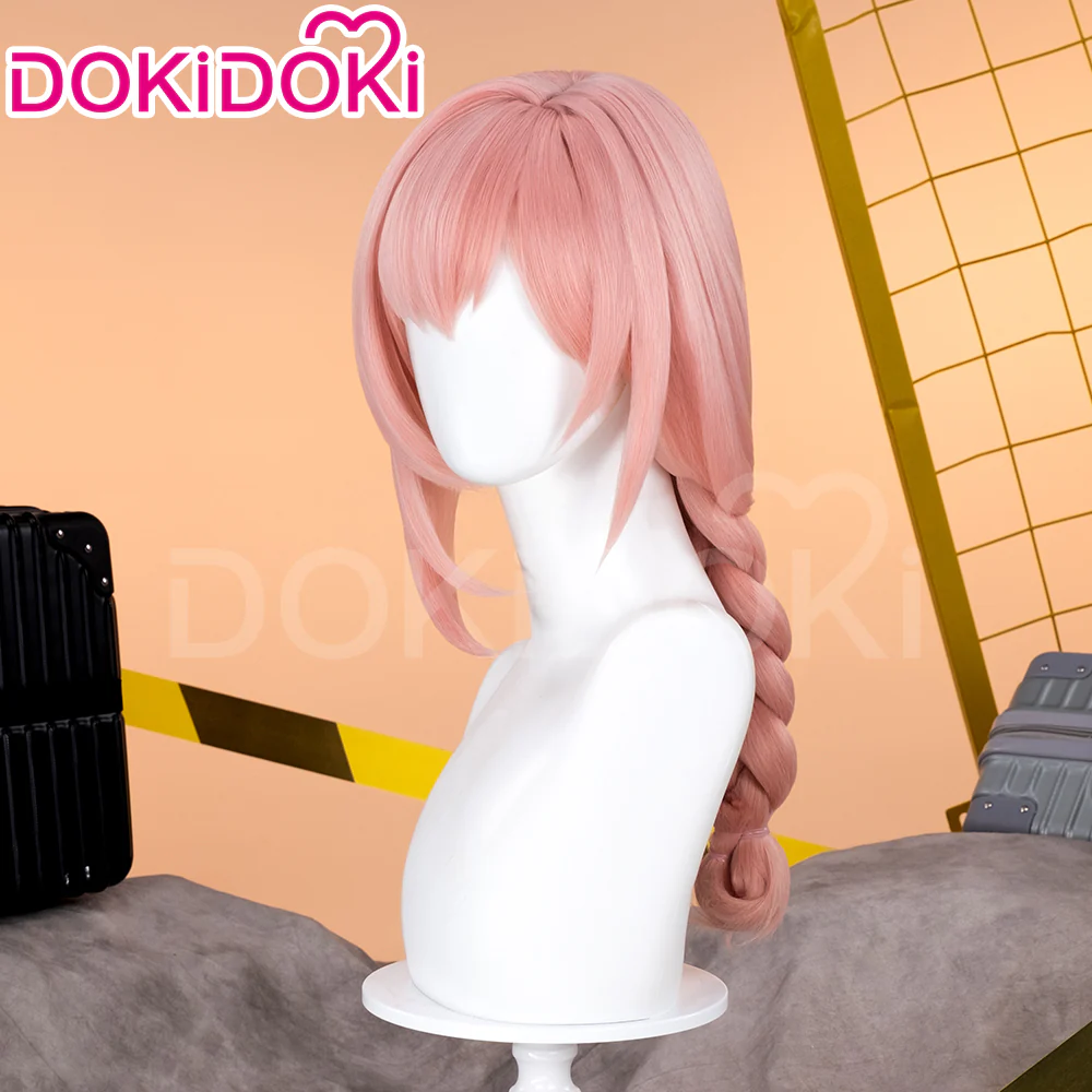 【Ready For Ship】DokiDoki Game Zenless Zone Zero Cosplay Tsukishiro Yanagi Wig Long Straight Pink Braid Hair ZZZ - Image 3