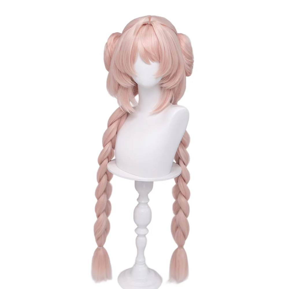 【Ready For Ship】DokiDoki Game Zenless Zone Zero Cosplay Zhao Wig Long Straight Pink Hair Double Braids Rabbit ZZZ - Image 5