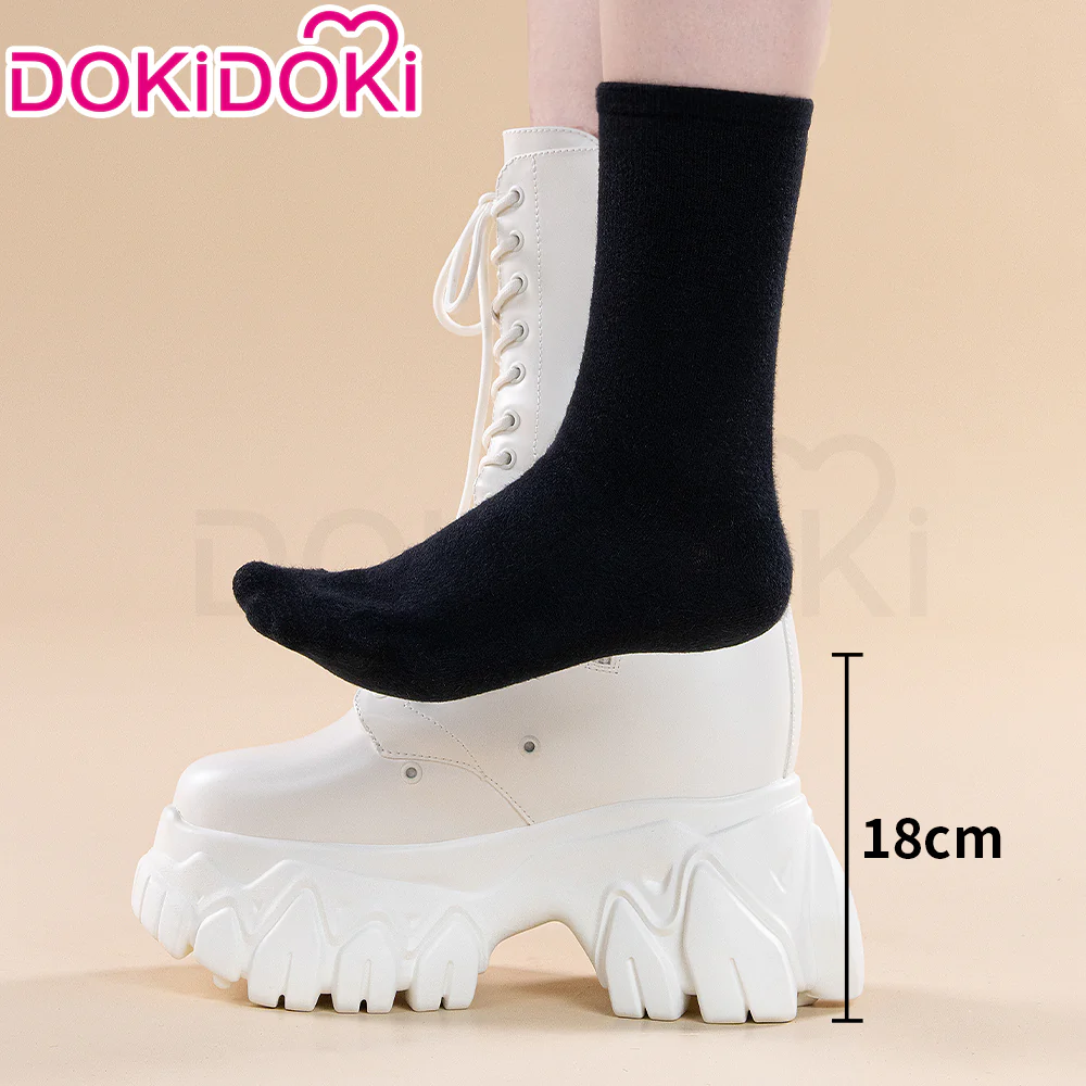 【Partially Ready For Ship】【18 CM】DokiDoki Height Increasing Shoes / Elevator Shoes Martin Boots Black White Invisible Thick-Soled 18CM - Image 2