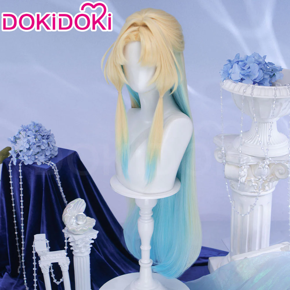 【Ready For Ship】DokiDoki Honkai: Star Rail Cosplay Pearl Wig Long Straight Blonde Blue Gradient Hair Ten Stonehearts - Image 2