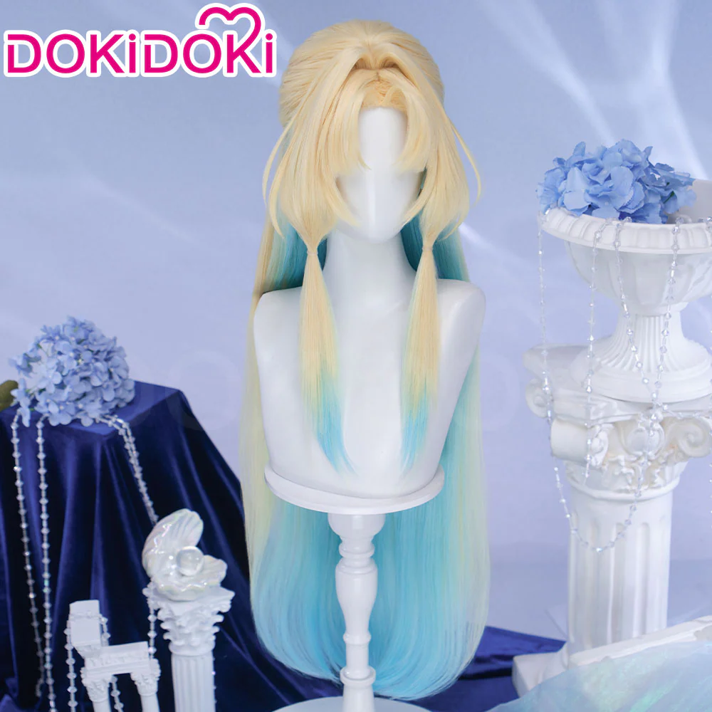 【Ready For Ship】DokiDoki Honkai: Star Rail Cosplay Pearl Wig Long Straight Blonde Blue Gradient Hair Ten Stonehearts - Image 3