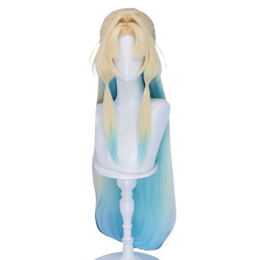 【Ready For Ship】DokiDoki Honkai: Star Rail Cosplay Pearl Wig Long Straight Blonde Blue Gradient Hair Ten Stonehearts - Image 7