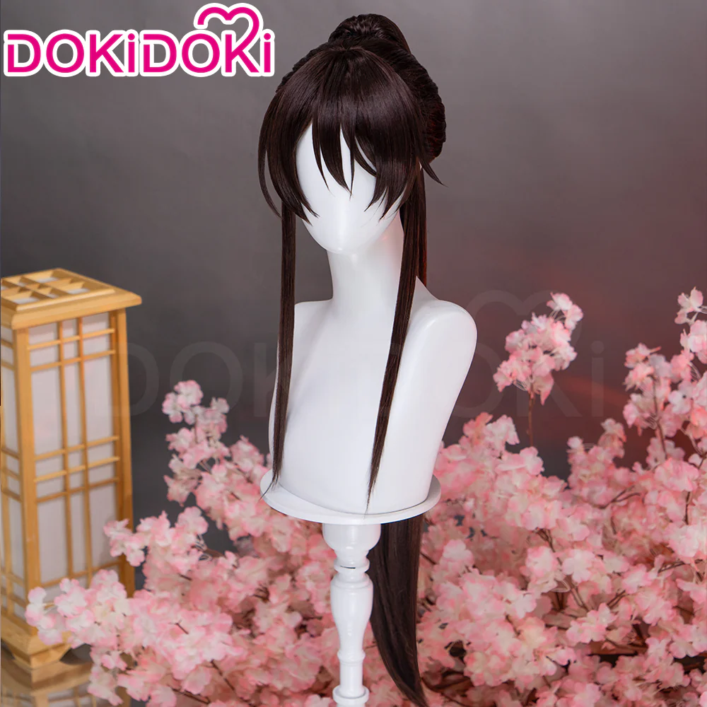 【Ready For Ship】DokiDoki Anime Manga Hell's Paradise: Jigokuraku Cosplay Yamada Asaemon Sagiri Wig Long Straight Dark Brown Hair High Ponytail - Image 2