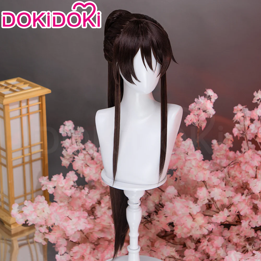 【Ready For Ship】DokiDoki Anime Manga Hell's Paradise: Jigokuraku Cosplay Yamada Asaemon Sagiri Wig Long Straight Dark Brown Hair High Ponytail - Image 3