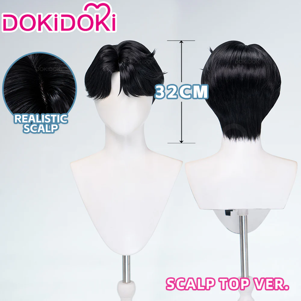 【Ready For Ship】【Last Batch】DokiDoki Movie Anime Cosplay Men Wig  / Tattoo / Ear Clips / Earrings / Glasses Short Black Hair - Image 10