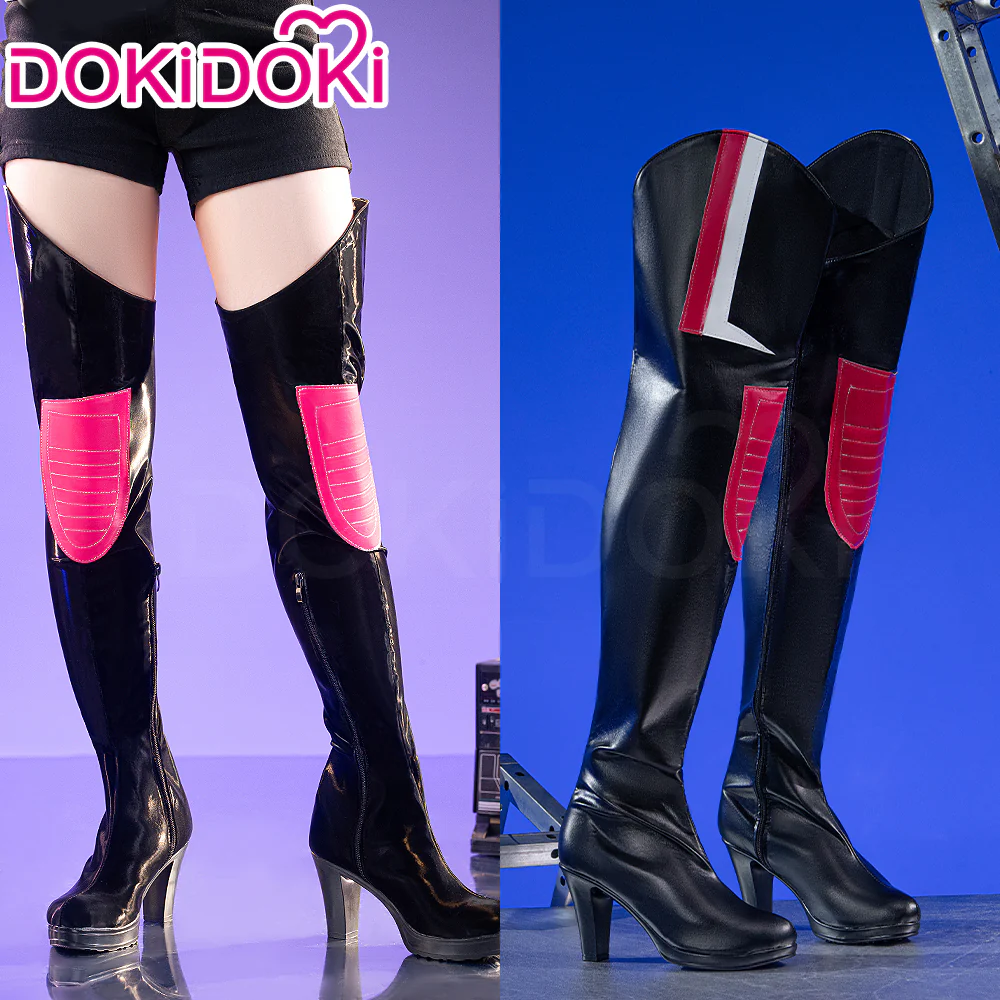 DokiDoki Movie Anime KPOP KILLER Cosplay Shoes Black Red Pink Boots