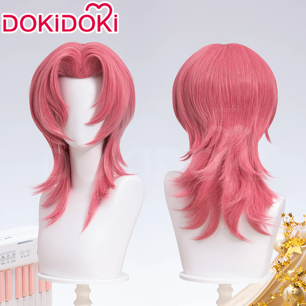 【Ready For Ship】【Last Batch】DokiDoki Movie Anime Cosplay Men Wig Long Curly Pink Hair