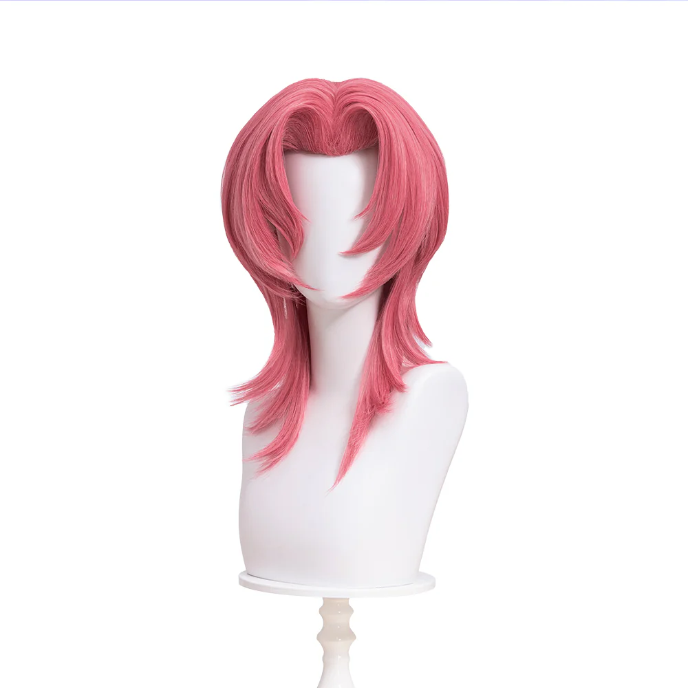【Ready For Ship】【Last Batch】DokiDoki Movie Anime Cosplay Men Wig Long Curly Pink Hair - Image 5