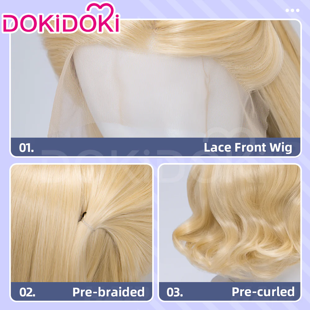 【Ready For Ship】【Front Lace】DokiDoki Movie Cosplay Women Wig Long Curly Blonde Hair - Image 10