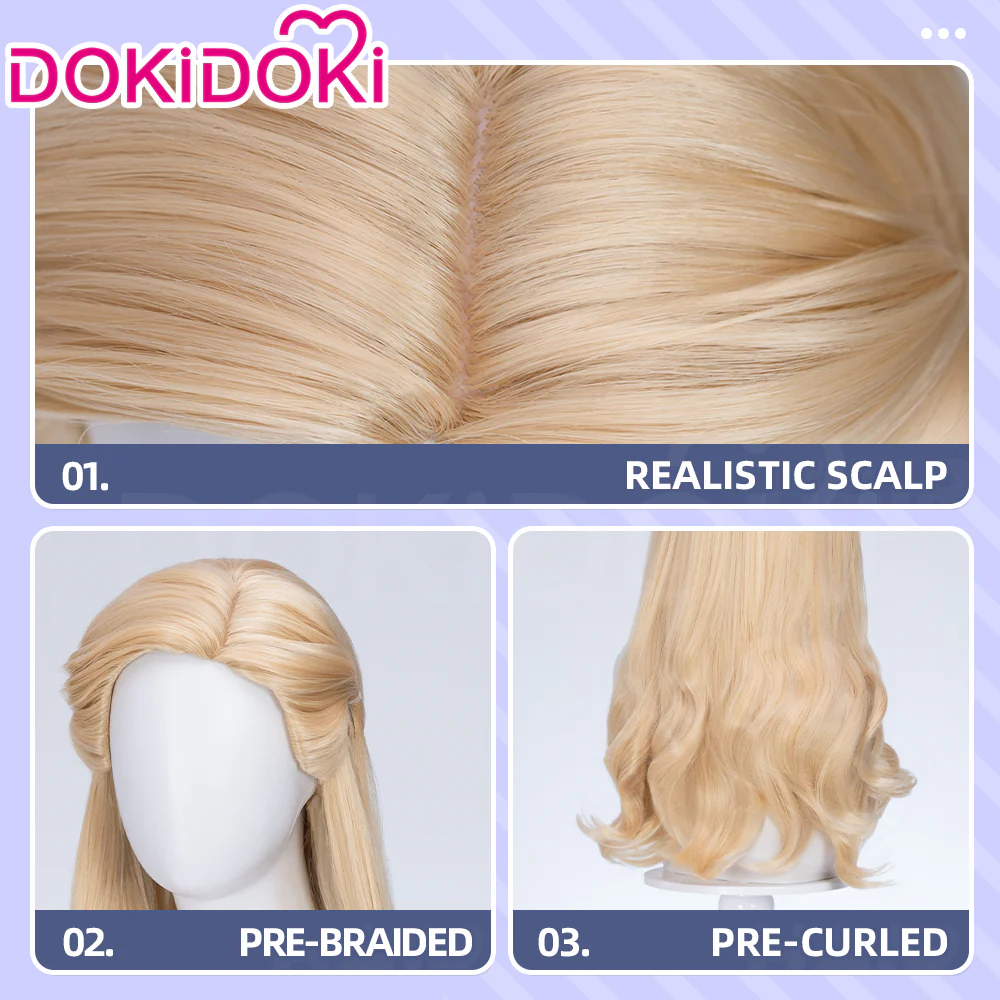 【Ready For Ship】【Front Lace】DokiDoki Movie Cosplay Women Wig Long Curly Blonde Hair - Image 5