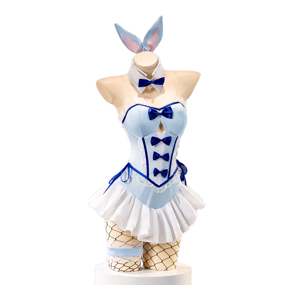 【Partially Ready For Ship】DokiDoki-N Anime Cosplay Sexy Bunny Girl Blue Cute Costume - Image 5