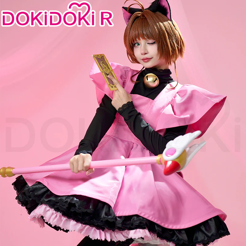 DokiDoki-R Anime Card Captor Sakura Cosplay Kinomoto Sakura Costume Cute Black Cat Suit Women THE THUNDER Cardcaptor Sakura - Image 2