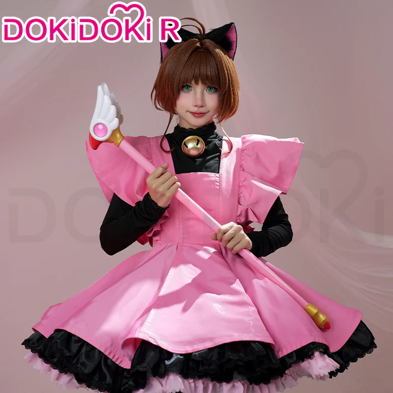 DokiDoki-R Anime Card Captor Sakura Cosplay Kinomoto Sakura Costume Cute Black Cat Suit Women THE THUNDER Cardcaptor Sakura - Image 3