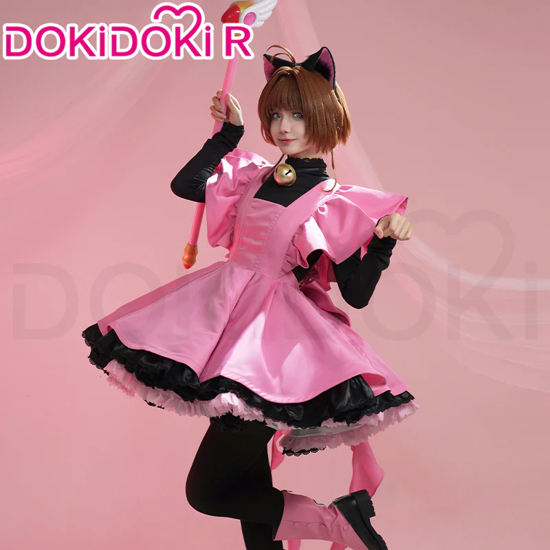 DokiDoki-R Anime Card Captor Sakura Cosplay Kinomoto Sakura Costume Cute Black Cat Suit Women THE THUNDER Cardcaptor Sakura - Image 5