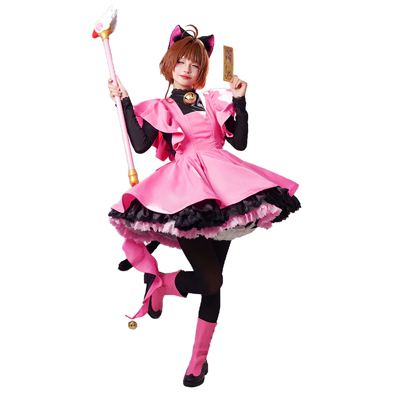 DokiDoki-R Anime Card Captor Sakura Cosplay Kinomoto Sakura Costume Cute Black Cat Suit Women THE THUNDER Cardcaptor Sakura - Image 7
