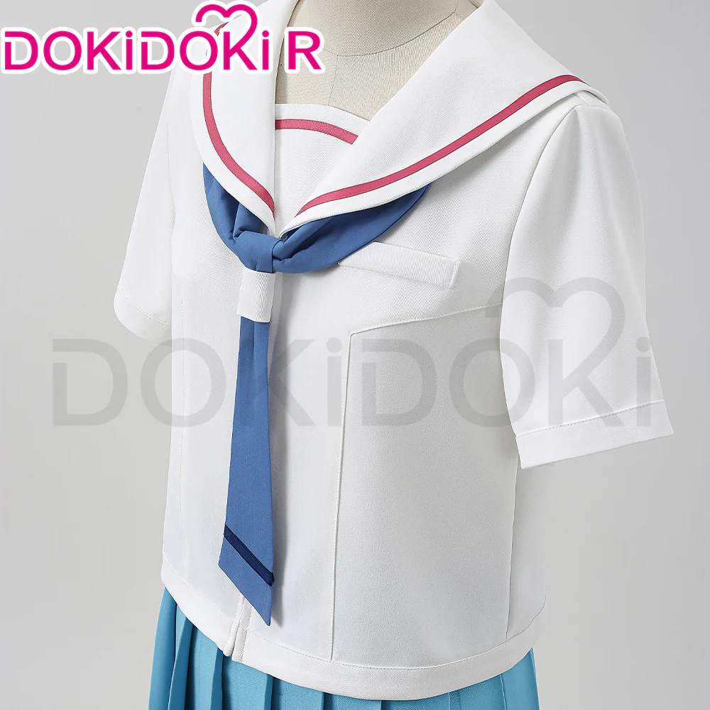 【Size XS-XL】DokiDoki-R Anime Cosmic Princess Kaguya! Cosplay Iroha Costume Blue White School Uniform JK - Image 2