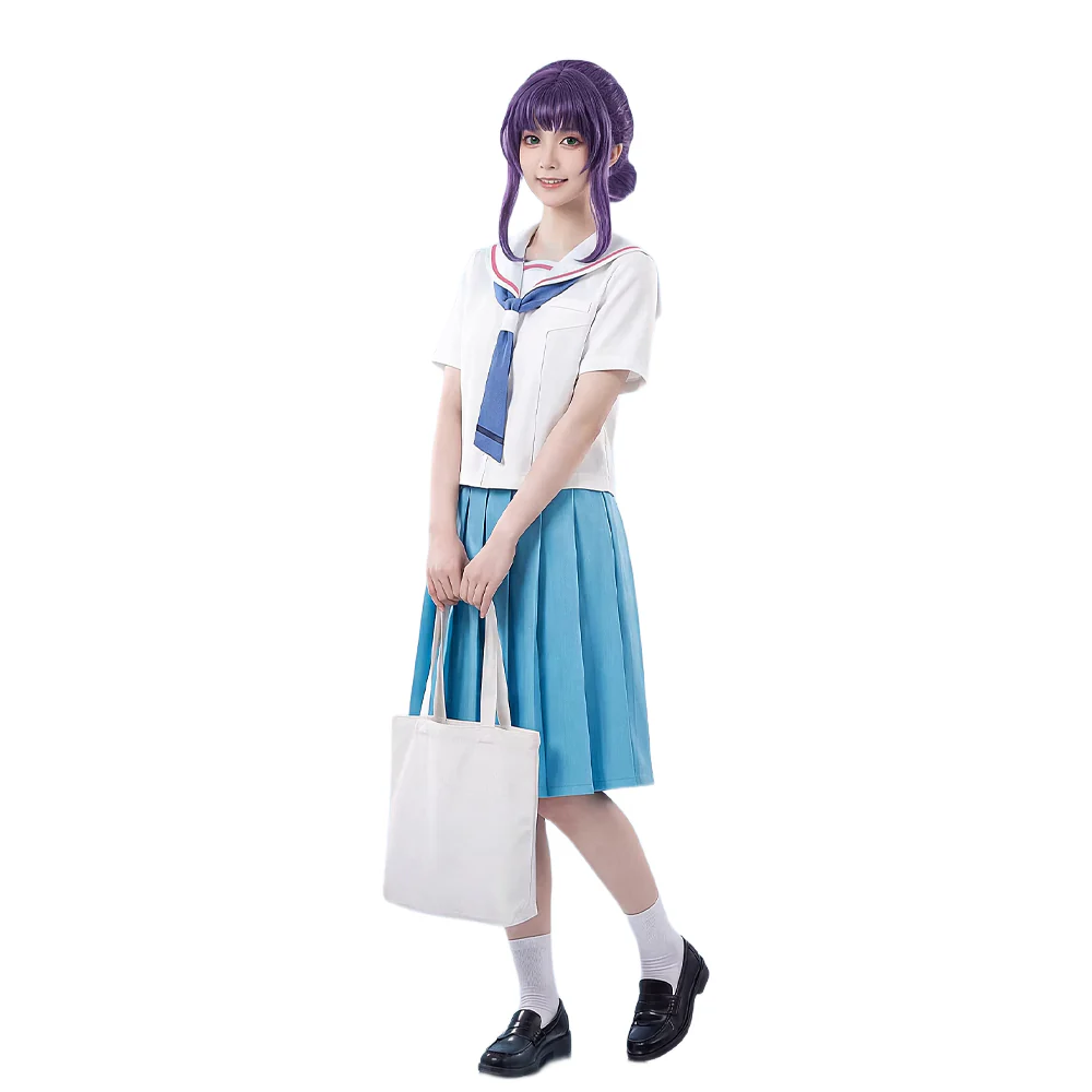 【Size XS-XL】DokiDoki-R Anime Cosmic Princess Kaguya! Cosplay Iroha Costume Blue White School Uniform JK - Image 5