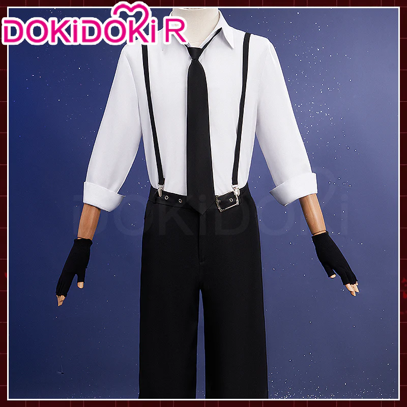 【In Stock】DokiDoki-R Anime Cosplay Costume White Top Black Pants