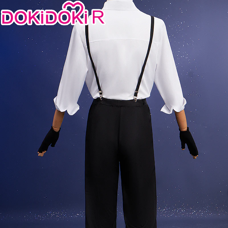 【In Stock】DokiDoki-R Anime Cosplay Costume White Top Black Pants - Image 2